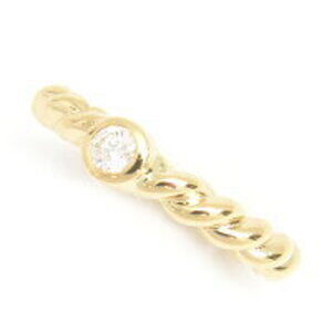 Tiffany Co Single Diamond Twist Ring Yellow Gold
